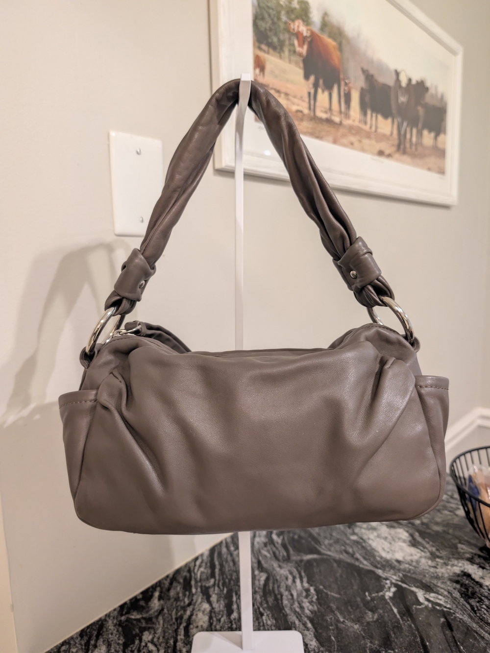Coach Parker Hobo Bag — Taupe Leather (Style 13442)